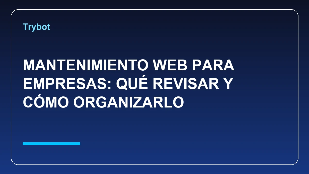 Portada de guía sobre mantenimiento web para empresas, respaldos, seguridad y continuidad