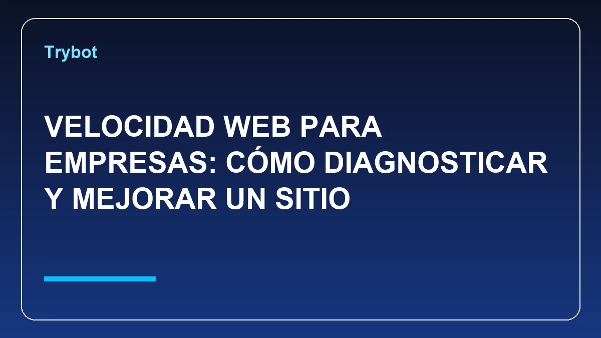 Portada de guía sobre velocidad web empresarial y optimización del rendimiento del sitio